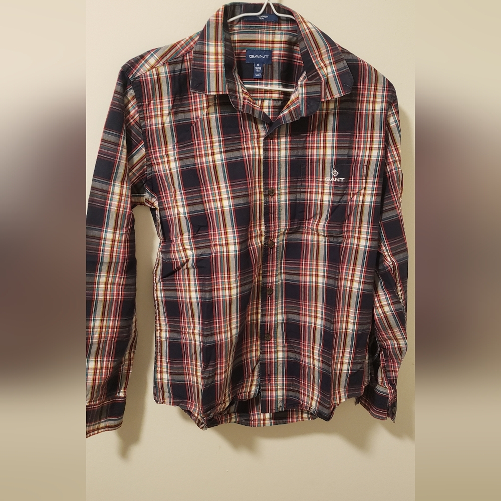 GANT Men's Checkered Shirt - Red, White, and Blue